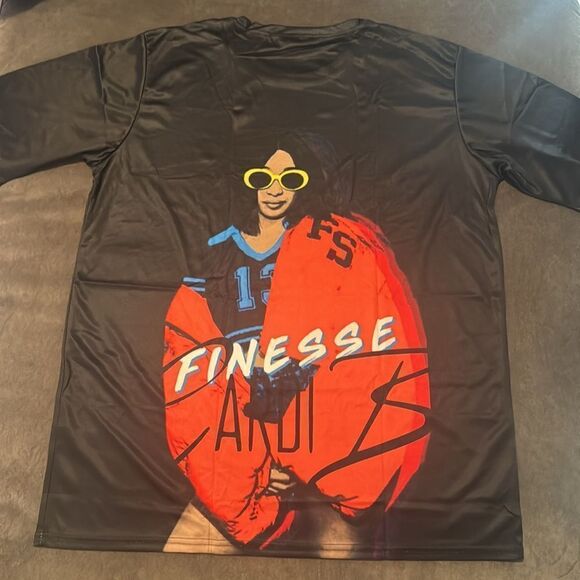 Unisex Women’s Men’s Cardi-B Finesse Black Short Sleeve T-Shirt Size XXL NEW - Picture 10 of 12